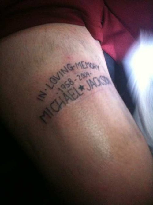 rip tattoo. Michael Jackon RIP tattoo