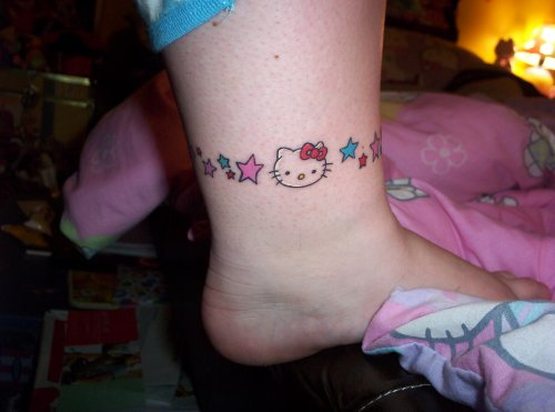 hello kitty tattoo designs. hello kitty ankle tattoo