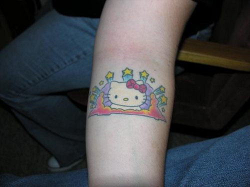 hello kitty tattoo art. hello kitty stars tattoo